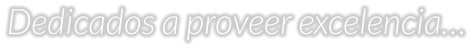 Dedicados a proveer excelencia…